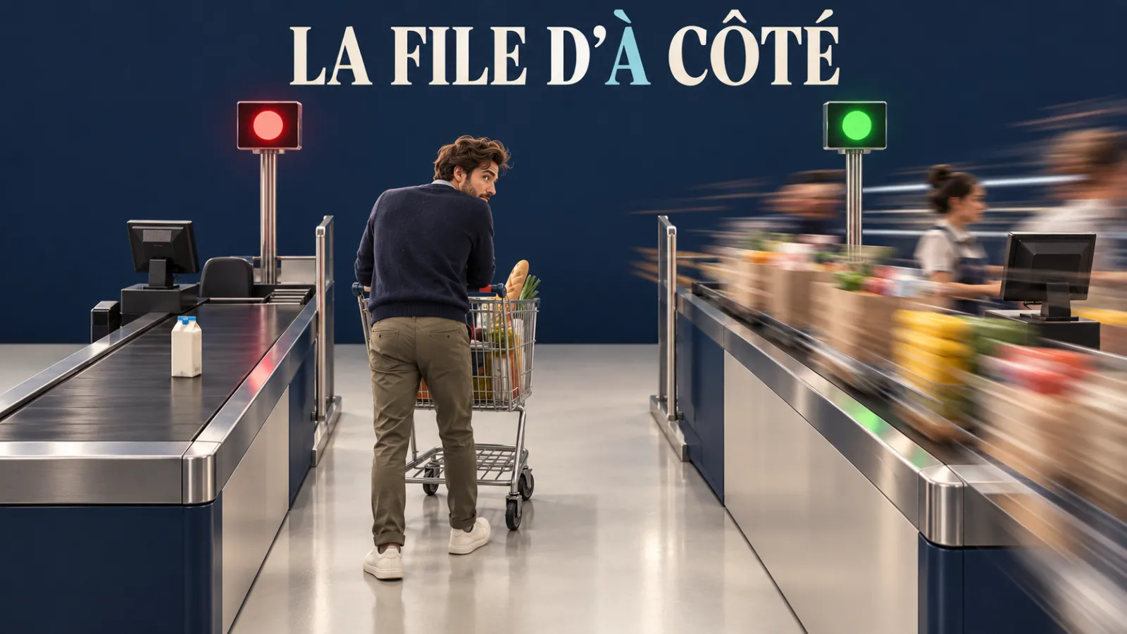 La file d’à côté : pourquoi avance-t-elle toujours plus vite ?