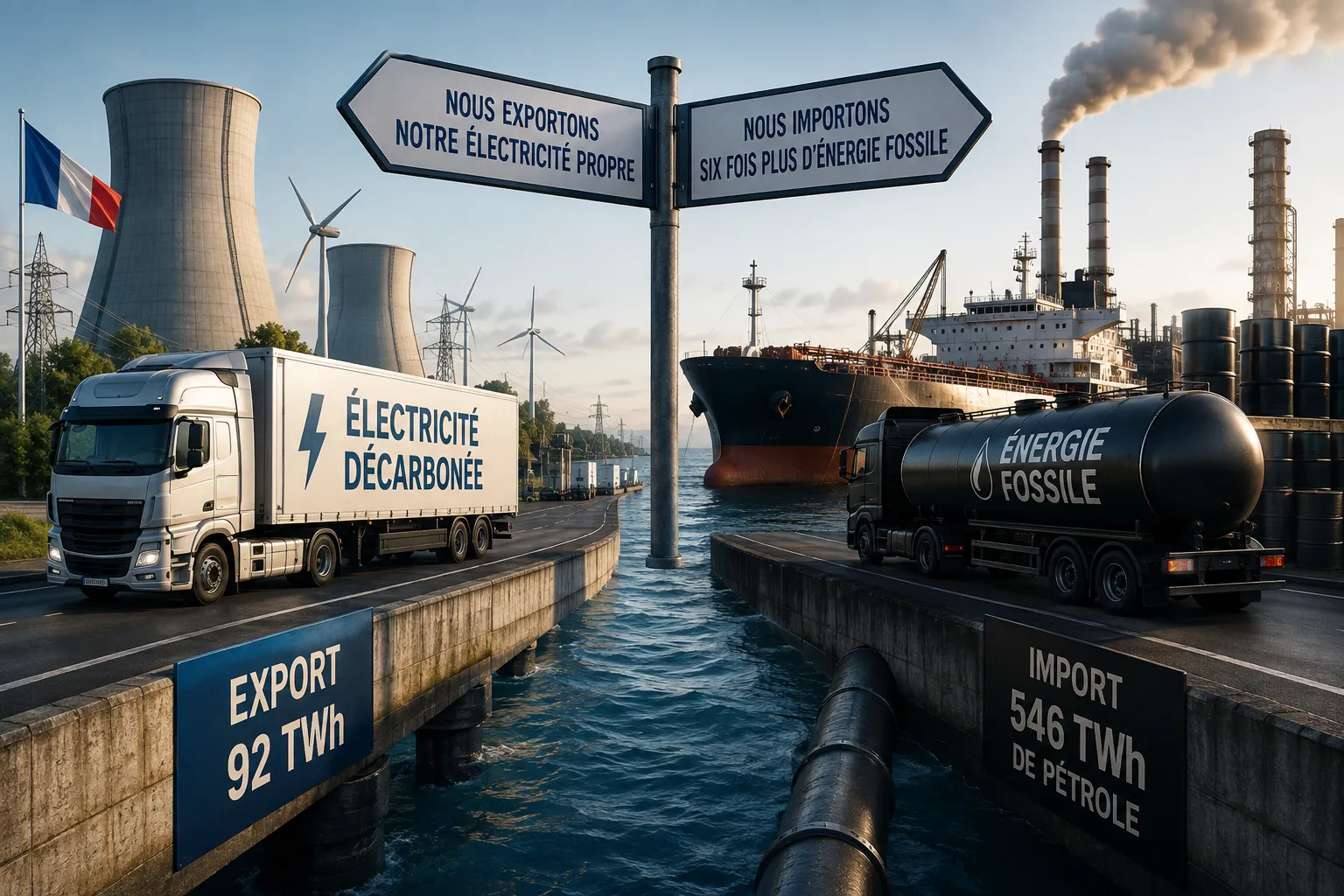 La France exporte son électricité propre et importe six fois plus d’énergie fossile
